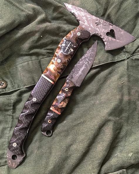 M48 Viking Axe And Sheath - 3Cr13 Cast Stainless Steel Head, Injection-Molded Fiberglass Handle - Length 27 1/2". . Half face knives for sale